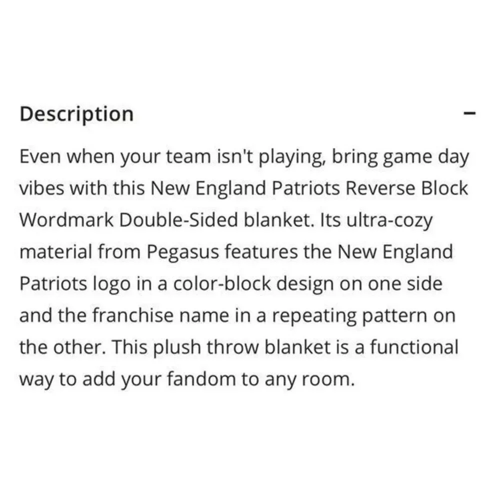 NFL New England Patriots Super Soft Plush Throw Blanket‎ Double Sided 60